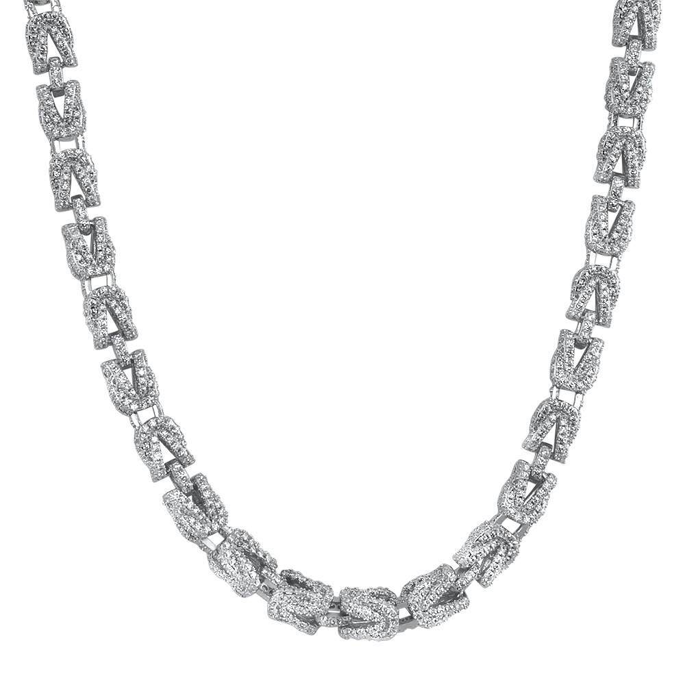 Hip Hop Bling 3D Turkish Iced Out Chain 8MM Yellow Gold 18" HipHopBling