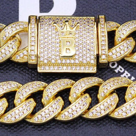 Hip Hop Bling Cuban Chain 15MM Wide White / Yellow Gold Yellow Gold 16" HipHopBling