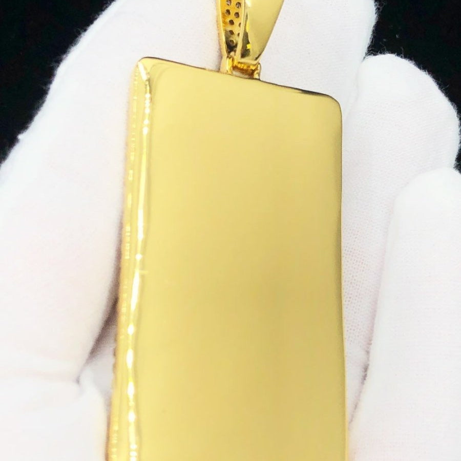 Hip Hop Bling Logo Block Pendant Yellow Gold HipHopBling