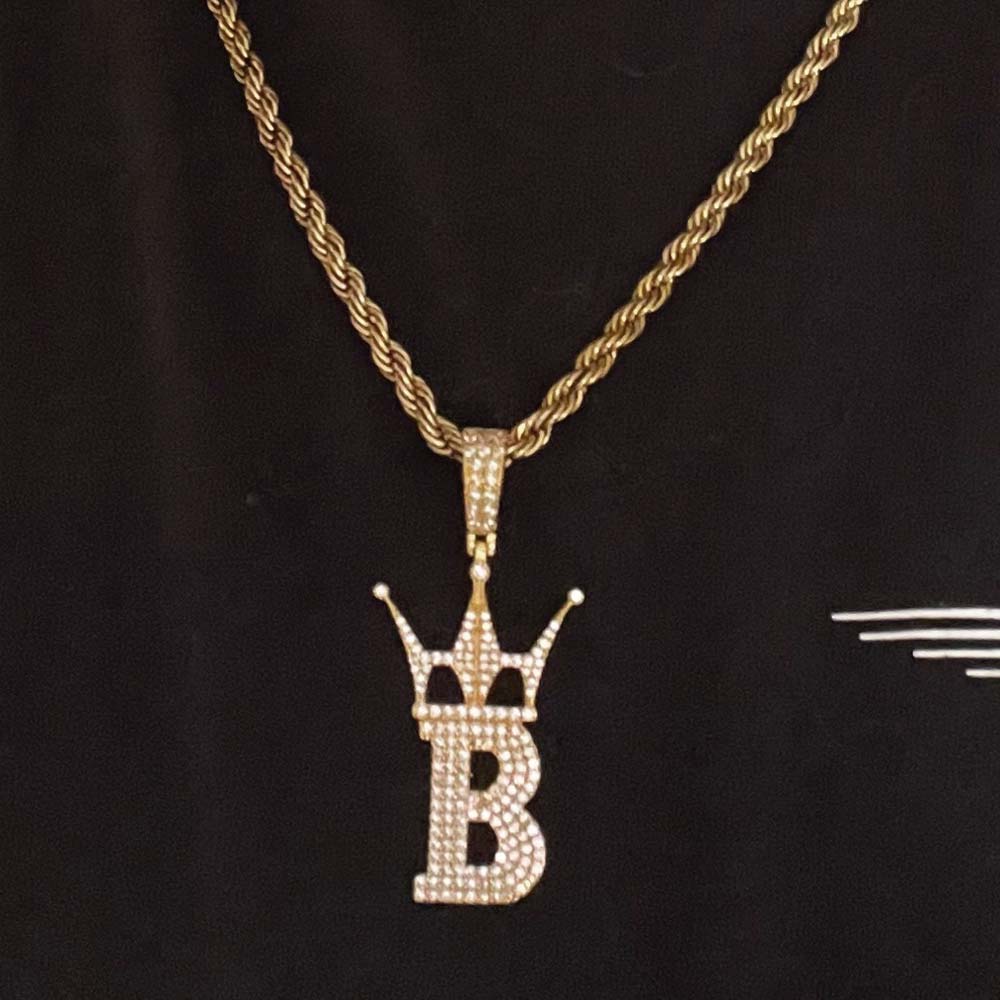HipHopBling Logo .925 Silver Gold CZ Iced Out Pendant HipHopBling