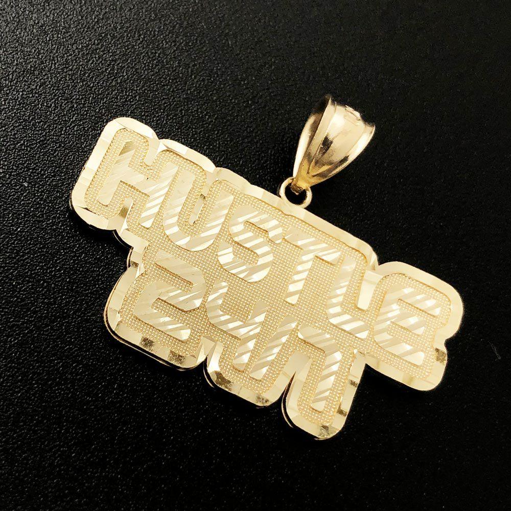 Hustle 24/7 DC 10K Yellow Gold Pendant HipHopBling