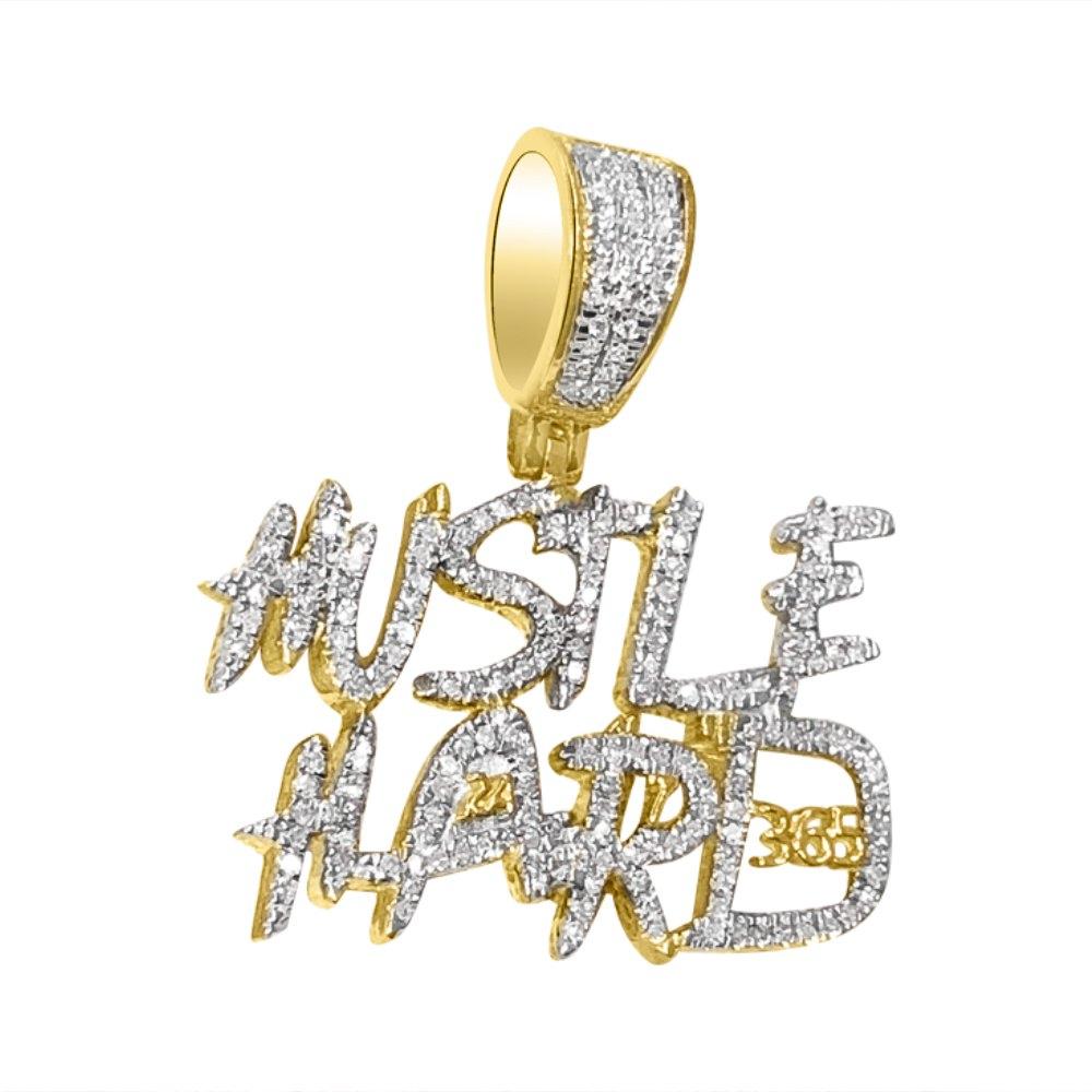 Hustle Hard 365 Diamond Pendant .78cttw 10K Yellow or White Gold HipHopBling