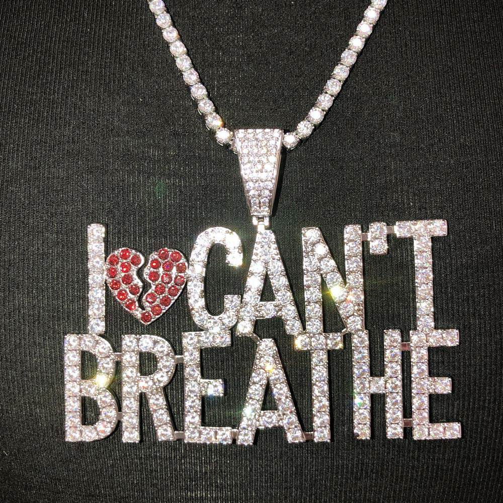 I Can't Breathe Bling Bling Hip Hop Pendant Yellow Gold HipHopBling