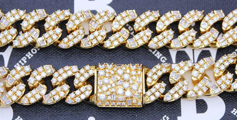 Ice Medley Cuban Bling Bling Chain 20MM White / Yellow Gold White Gold 18" HipHopBling