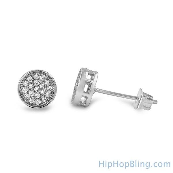 Iced Out Earrings Micro pave Small Circle HipHopBling