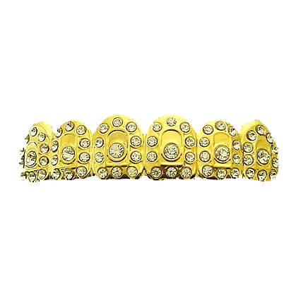 Iced Out Gold Grillz Top HipHopBling