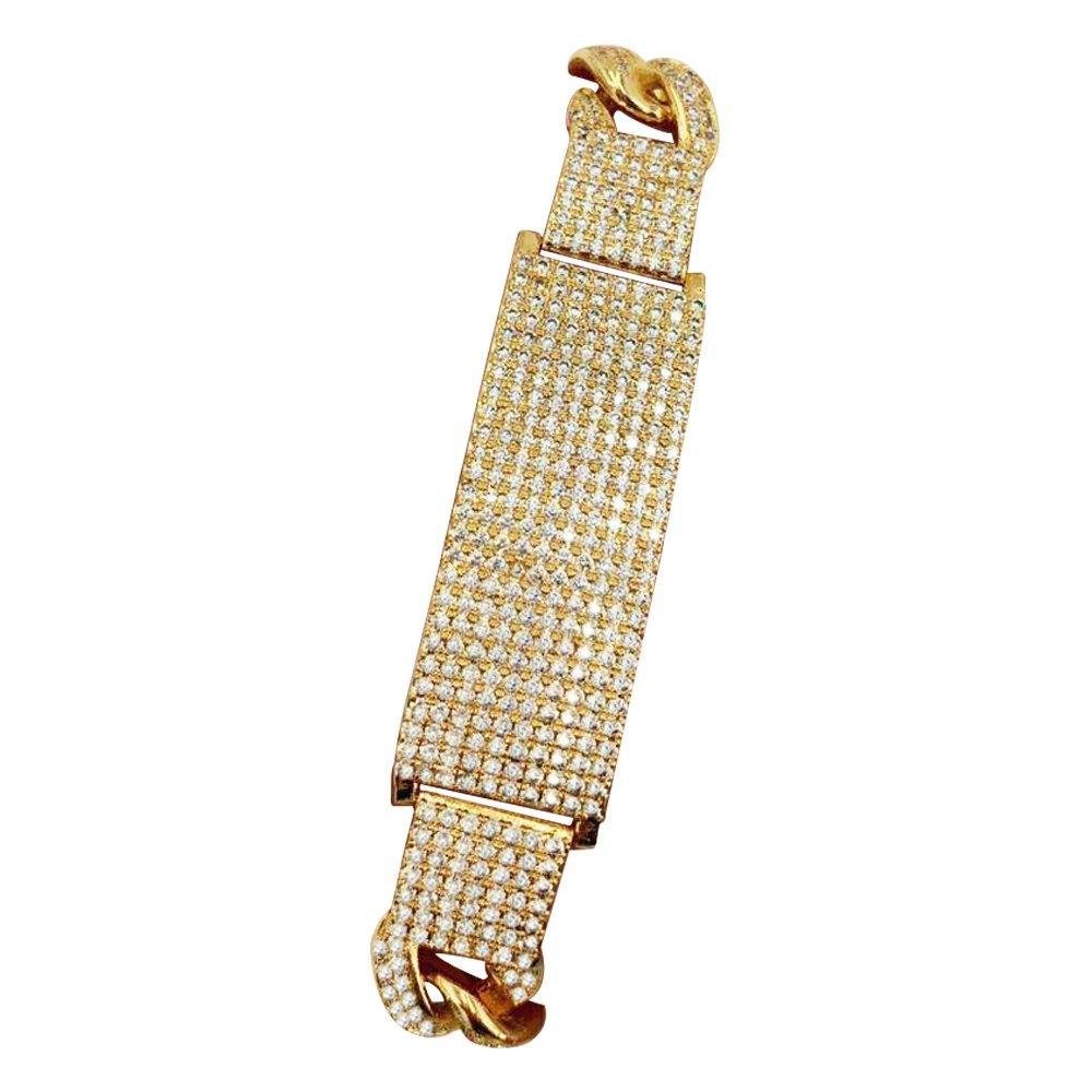 ID Cuban Bracelet Micro Pave Bling Gold Bracelet HipHopBling