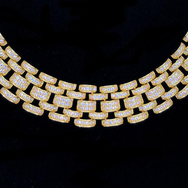 Jubilee Jumbo Hip Hop Bling Bling CZ Iced Out Chain Yellow Gold 18" HipHopBling