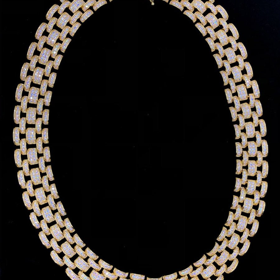 Jubilee Jumbo Hip Hop Bling Bling CZ Iced Out Chain Yellow Gold 18" HipHopBling
