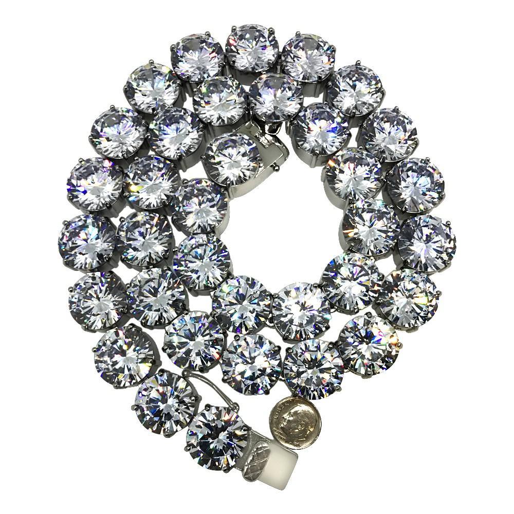 Jumbo 20MM CZ Bling Tennis Chain No Fade 20" HipHopBling