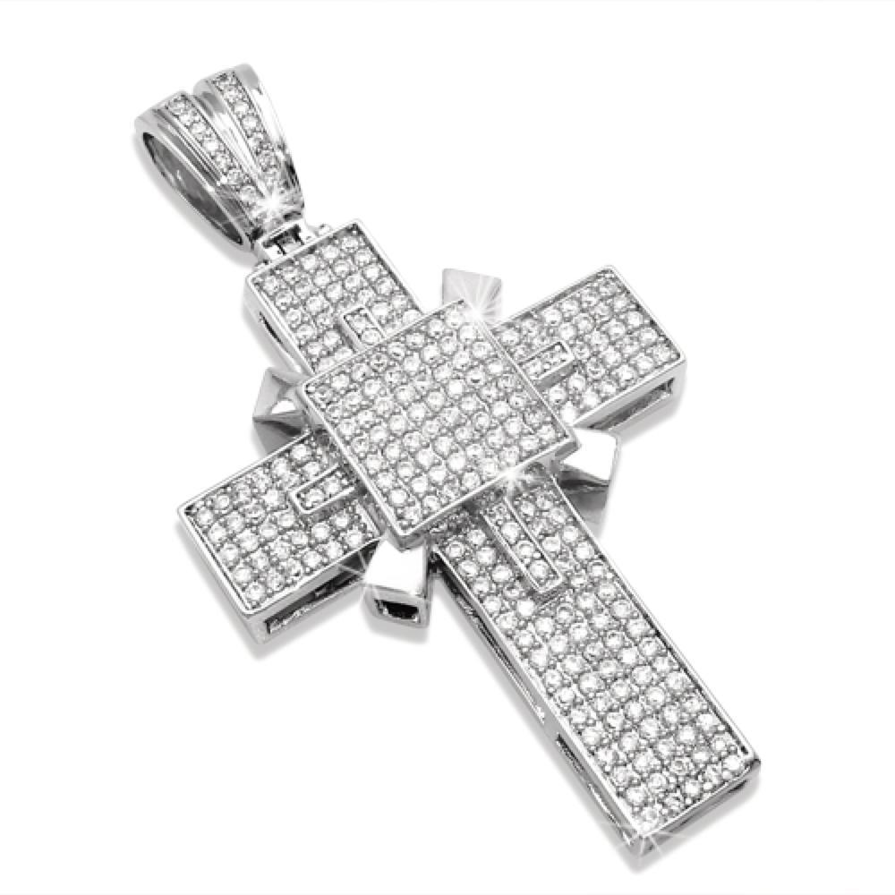 Killer Bling Bling Cross Micro Pave Totally Covered in CZ Ice HipHopBling