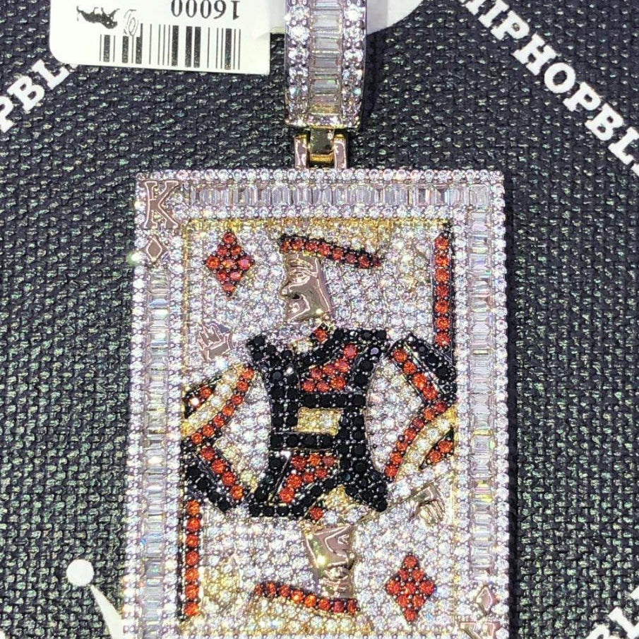 King of Diamonds CZ Hip Hop Bling Bling Pendant Yellow Gold HipHopBling
