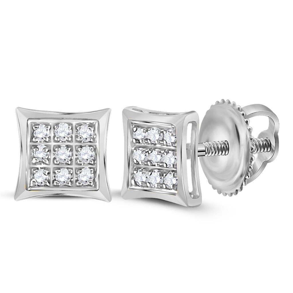 Kite Micro Pave Diamond Earrings 10K Gold 10K White Gold XS 5MM .05 Carats HipHopBling