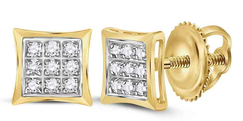 Kite Micro Pave Diamond Earrings 10K Gold 10K Yellow Gold XS 5MM .05 Carats HipHopBling