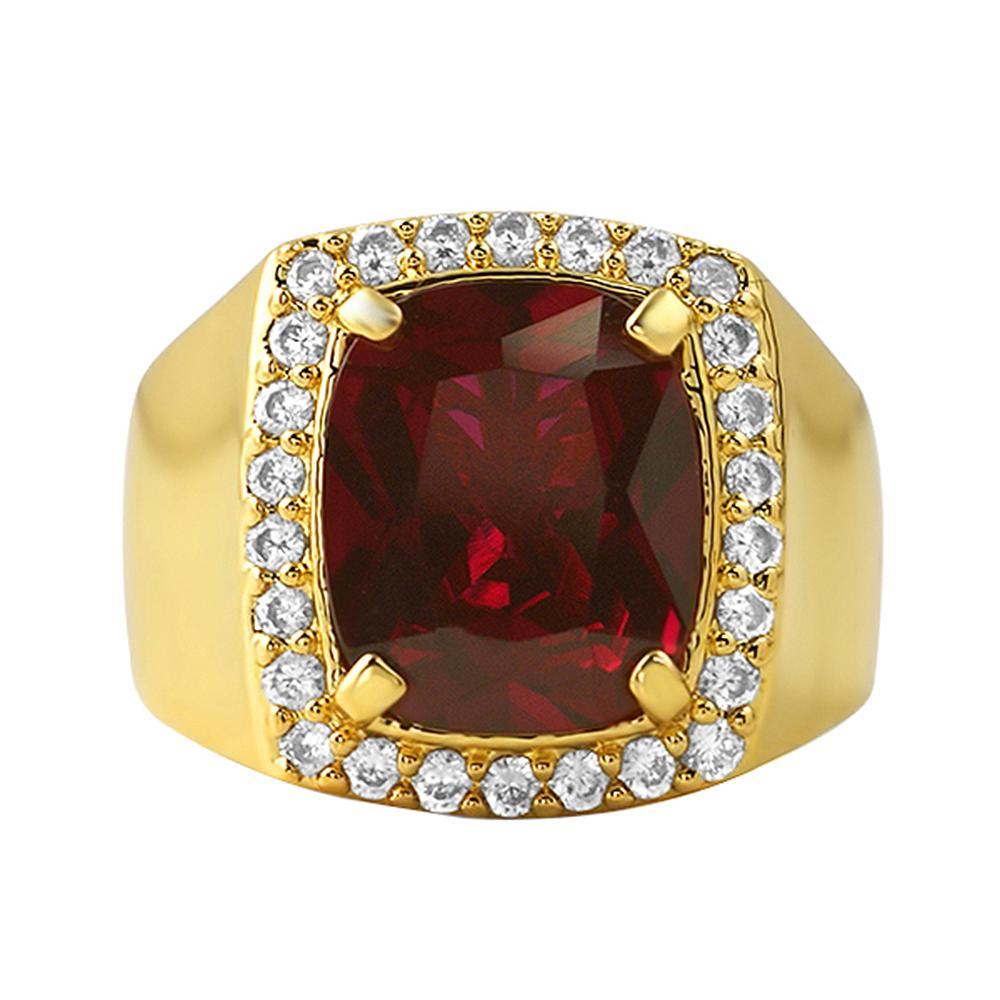 Lab Ruby Ring Clean Hip Hop Style 7 HipHopBling