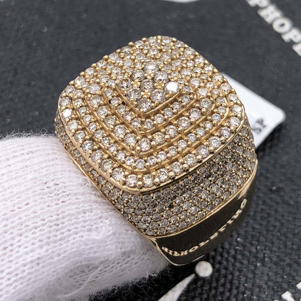 Layer Stacked Diamond Ring 2.65cttw 10K Yellow Gold HipHopBling
