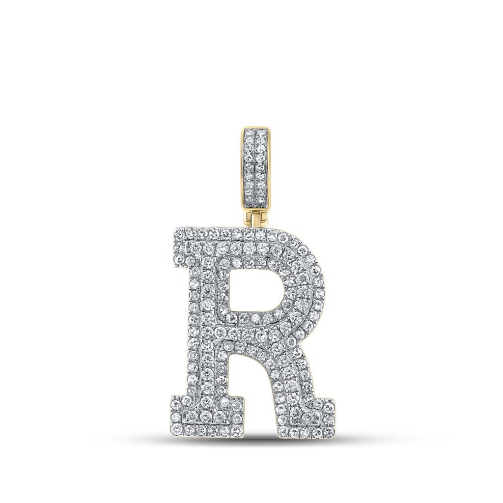 Layered A - Z Letter Initial Diamond Pendant 10K Yellow Gold A HipHopBling
