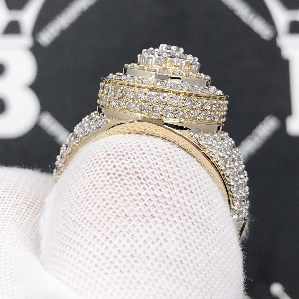 Layered Cluster 3.55cttw Diamond Ring 10K Yellow Gold HipHopBling