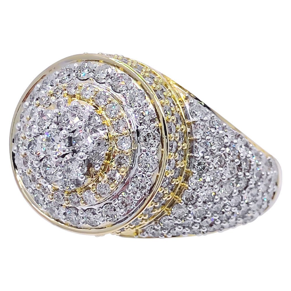Layered Cluster 3.55cttw Diamond Ring 10K Yellow Gold HipHopBling