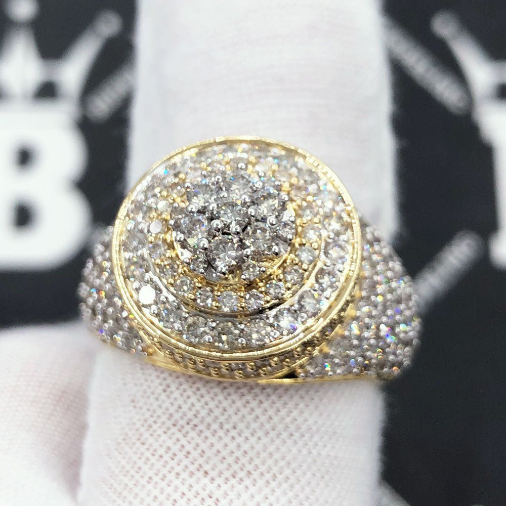 Layered Cluster 3.55cttw Diamond Ring 10K Yellow Gold HipHopBling