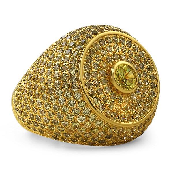 Lemonade Radiant Halo CZ Micro Pave Ring 7 HipHopBling