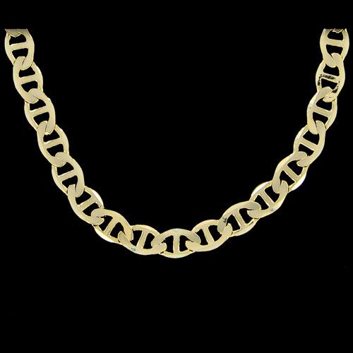 Marine 6mm 24 Inch Gold Plated Hip Hop Chain Necklace HipHopBling