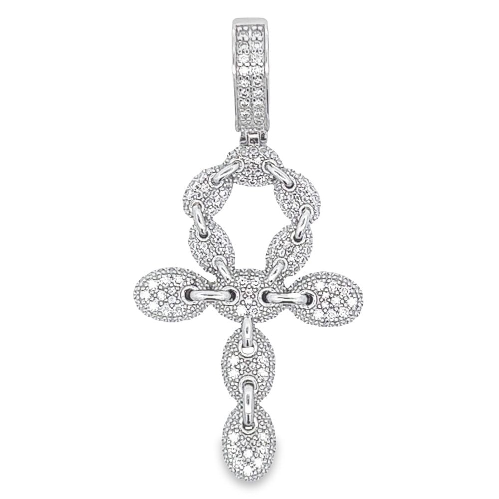 Mariner Ankh Cross 1.05 Carat VVS Moissanite Pendant .925 Sterling Silver HipHopBling