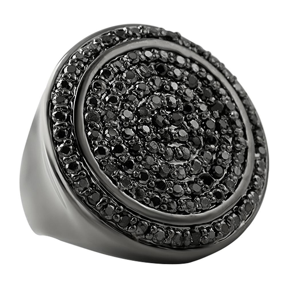 Mega Circles of Ice Black CZ Bling Bling Ring 7 HipHopBling