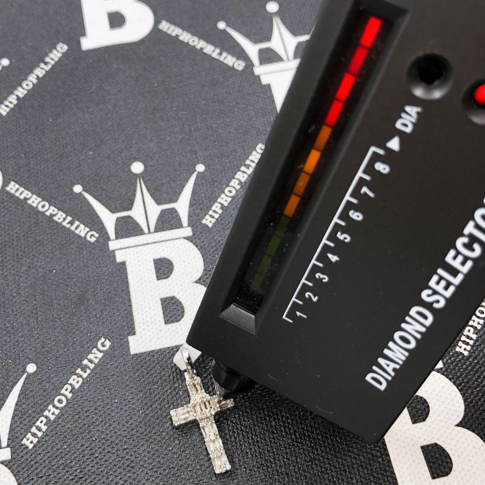 Mini Baguette Cross .50cttw Diamond Pendant 10K Gold 10K Yellow Gold HipHopBling