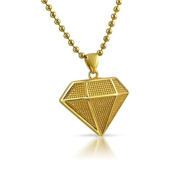 Mini Diamond Pendant .925 Sterling Silver White Gold HipHopBling