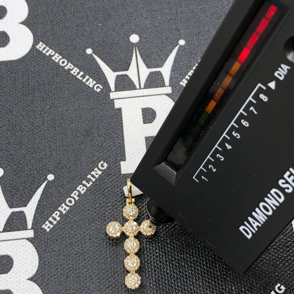 Miracle Cluster Cross .54cttw Diamond Pendant 10K White Or Yellow Gold 10K Yellow Gold HipHopBling
