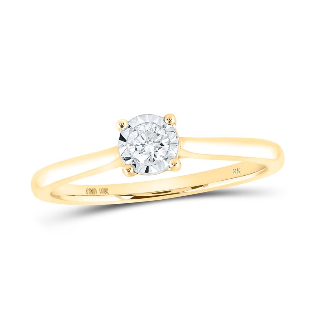 Miracle Solitaire Diamond Ring 10K Gold 10K Yellow Gold HipHopBling