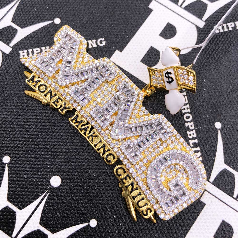 MMG Money Making Genius CZ Hip Hop Iced Out Pendant HipHopBling