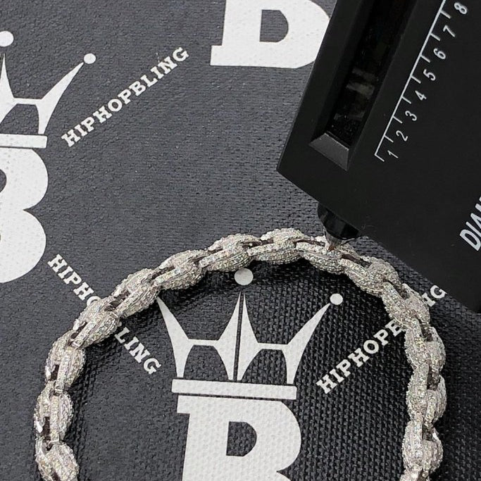 Moissanite Rope Iced Out Chain .925 Sterling Silver 8" Bracelet HipHopBling