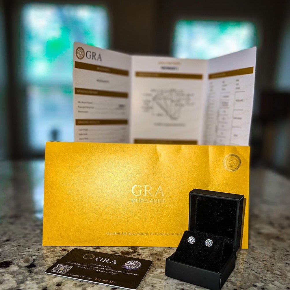 Moissanite VVS D Ideal Cut Stud Earrings in 10K Gold 10K Yellow Gold 3MM (.20 Carats) HipHopBling