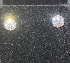 Moissanite VVS D Ideal Cut Stud Earrings in .925 Sterling Silver HipHopBling
