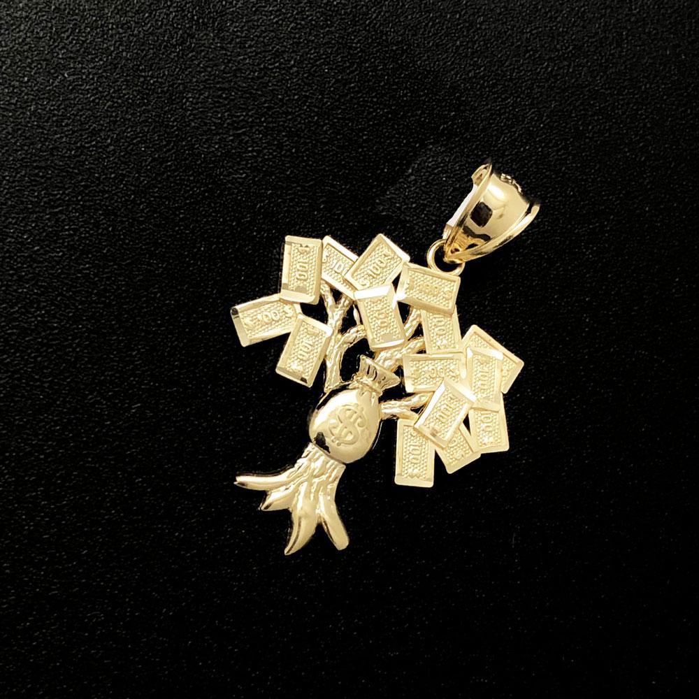 Money Tree DC 10K Yellow Gold Pendant HipHopBling