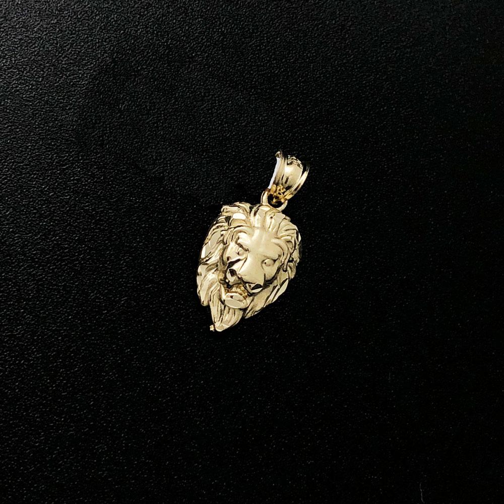 Nano Lion Head DC 10K Yellow Gold Pendant HipHopBling