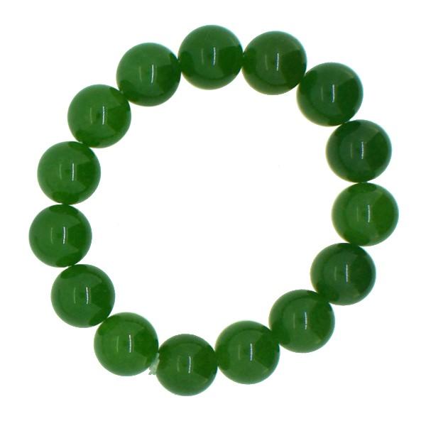 Natural Jade 14MM Polished Asian Bracelet HipHopBling