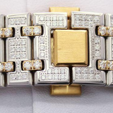 Octagon Full CZ Big Bezel Bling Bling Watch 2 Tone Rose/White Gold HipHopBling