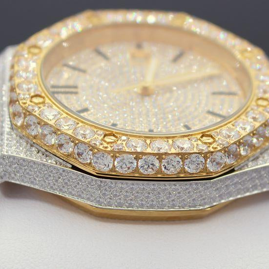 Octagon Full CZ Big Bezel Bling Bling Watch 2 Tone Rose/White Gold HipHopBling