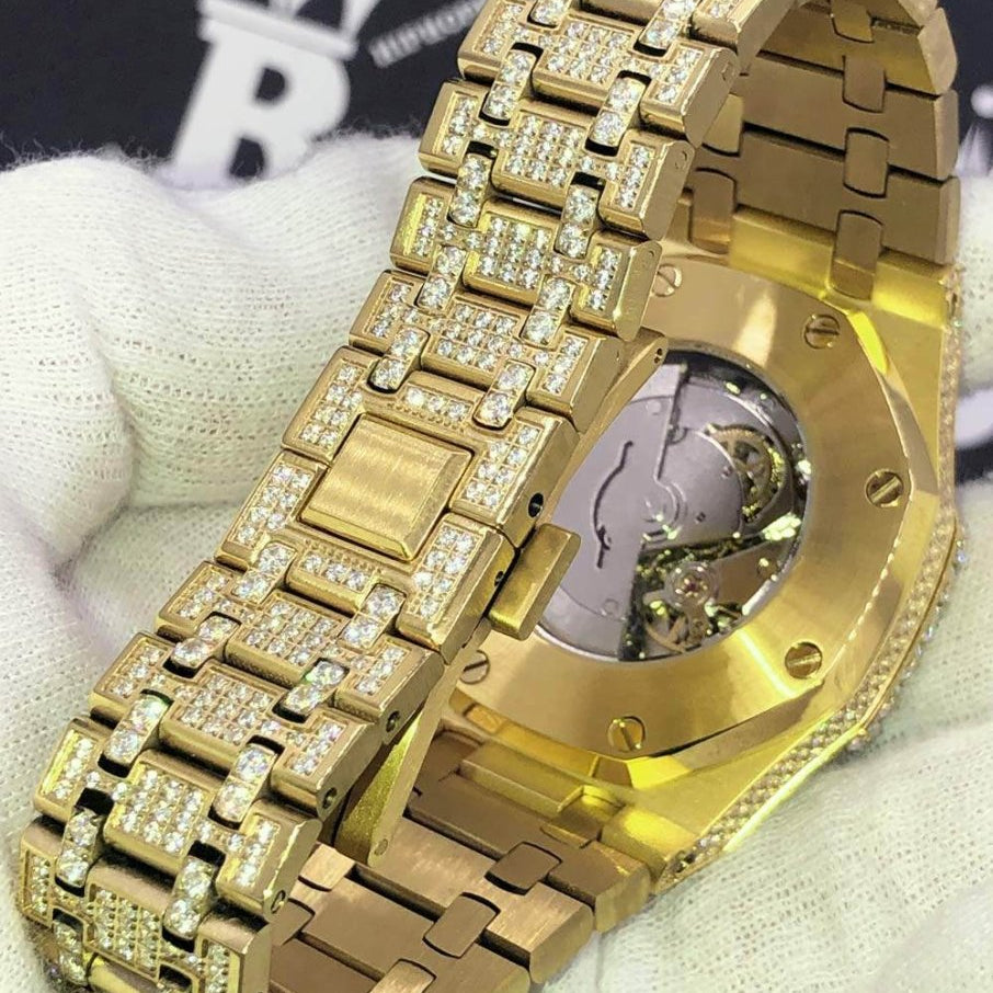 Octagon Full CZ Big Bezel Bling Bling Watch 2 Tone Rose/White Gold HipHopBling