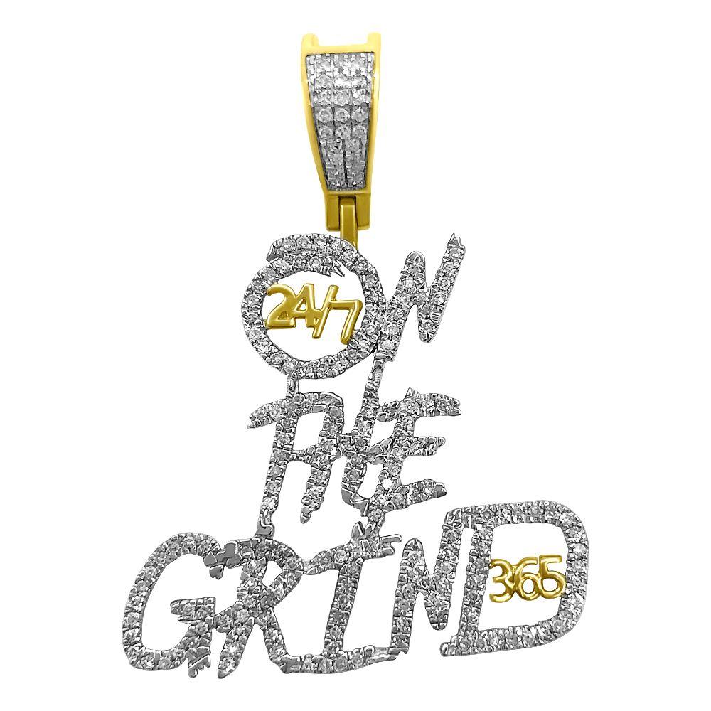 On The Grind 24/7 365 Diamond Pendant .42cttw 10K Yellow Gold HipHopBling