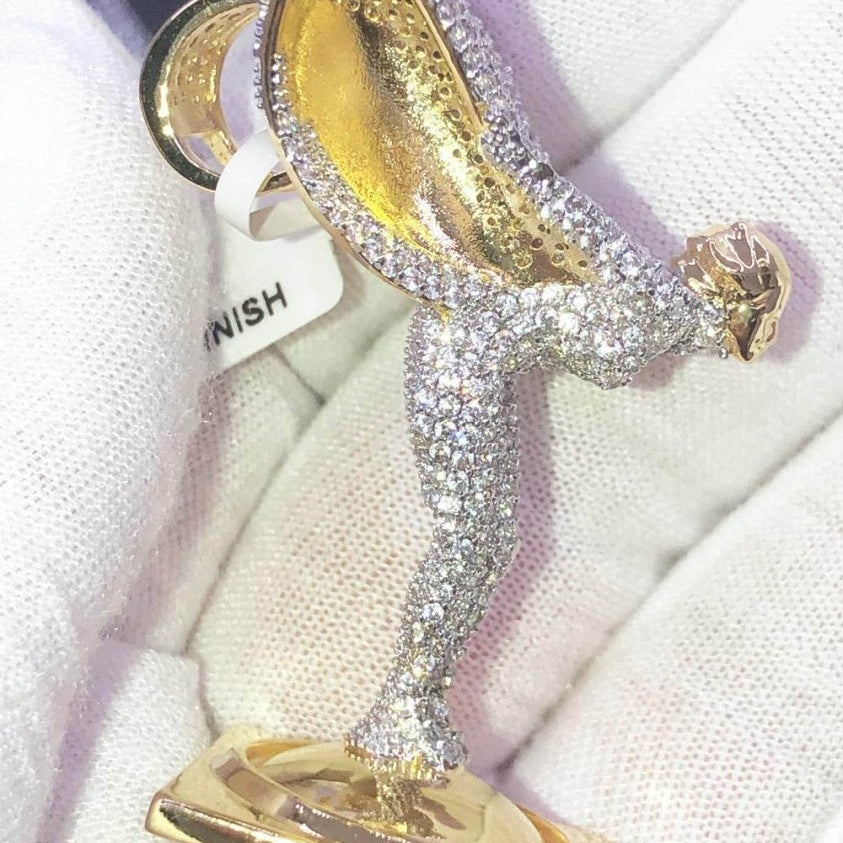Ornament CZ Hip Hop Bling Bling Pendant Yellow Gold HipHopBling