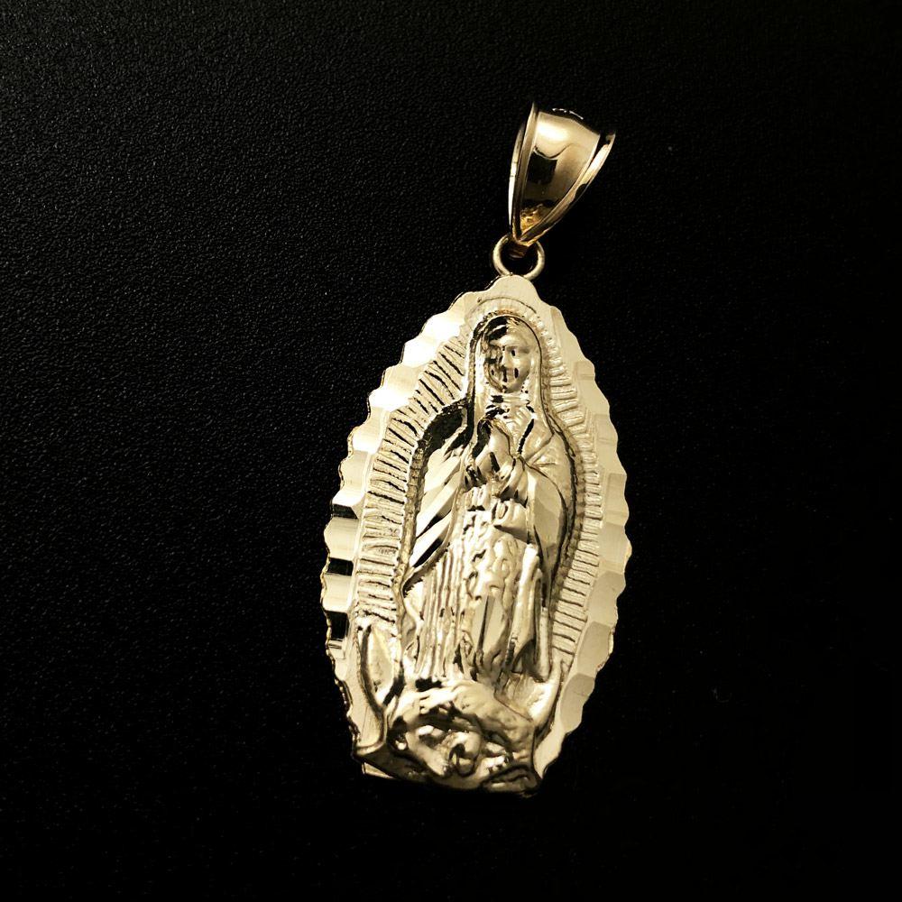 Our Lady Guadalupe DC 10K Yellow Gold Pendant HipHopBling
