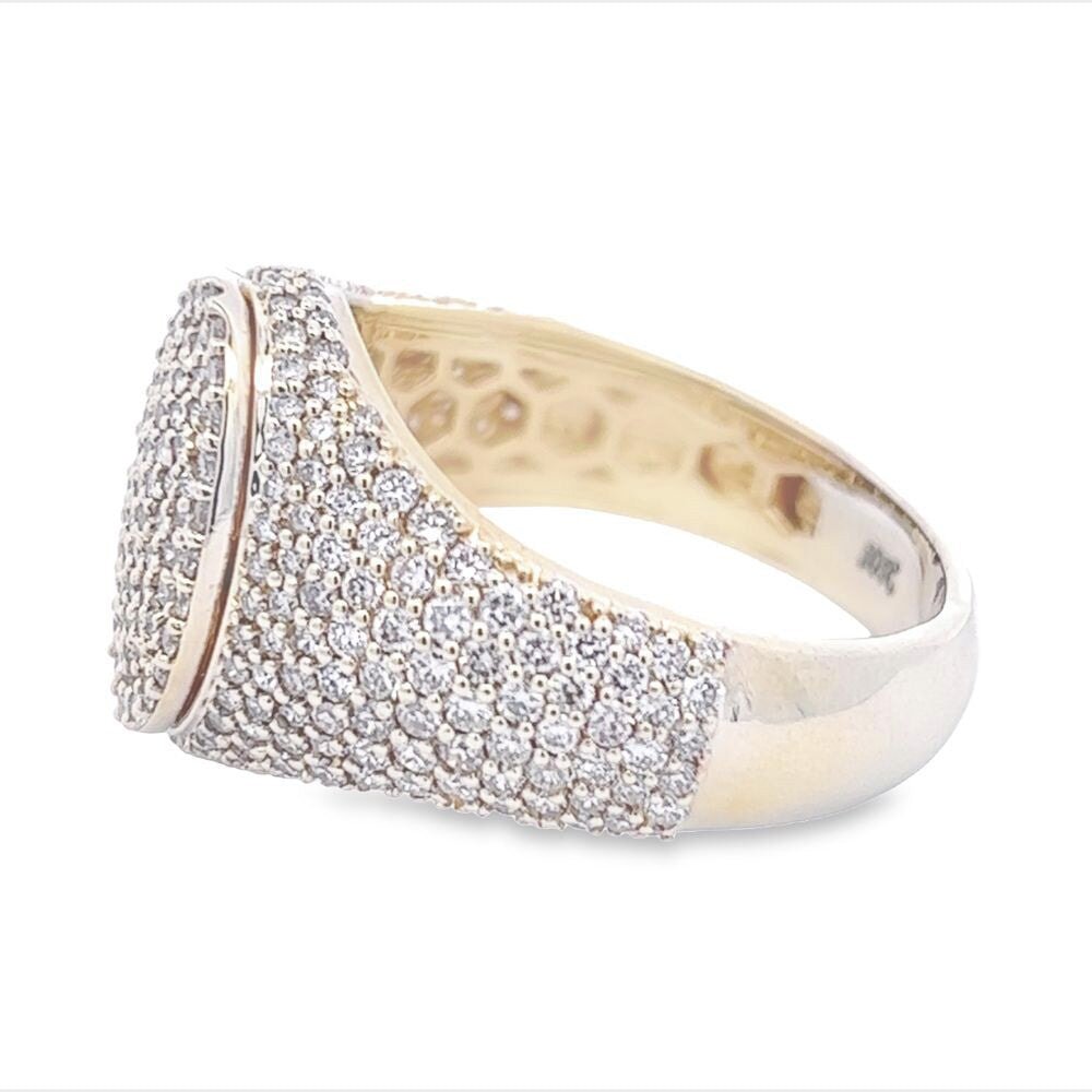Oval Pave Diamond Ring 2.32cttw 10K Gold 10K Yellow Gold HipHopBling