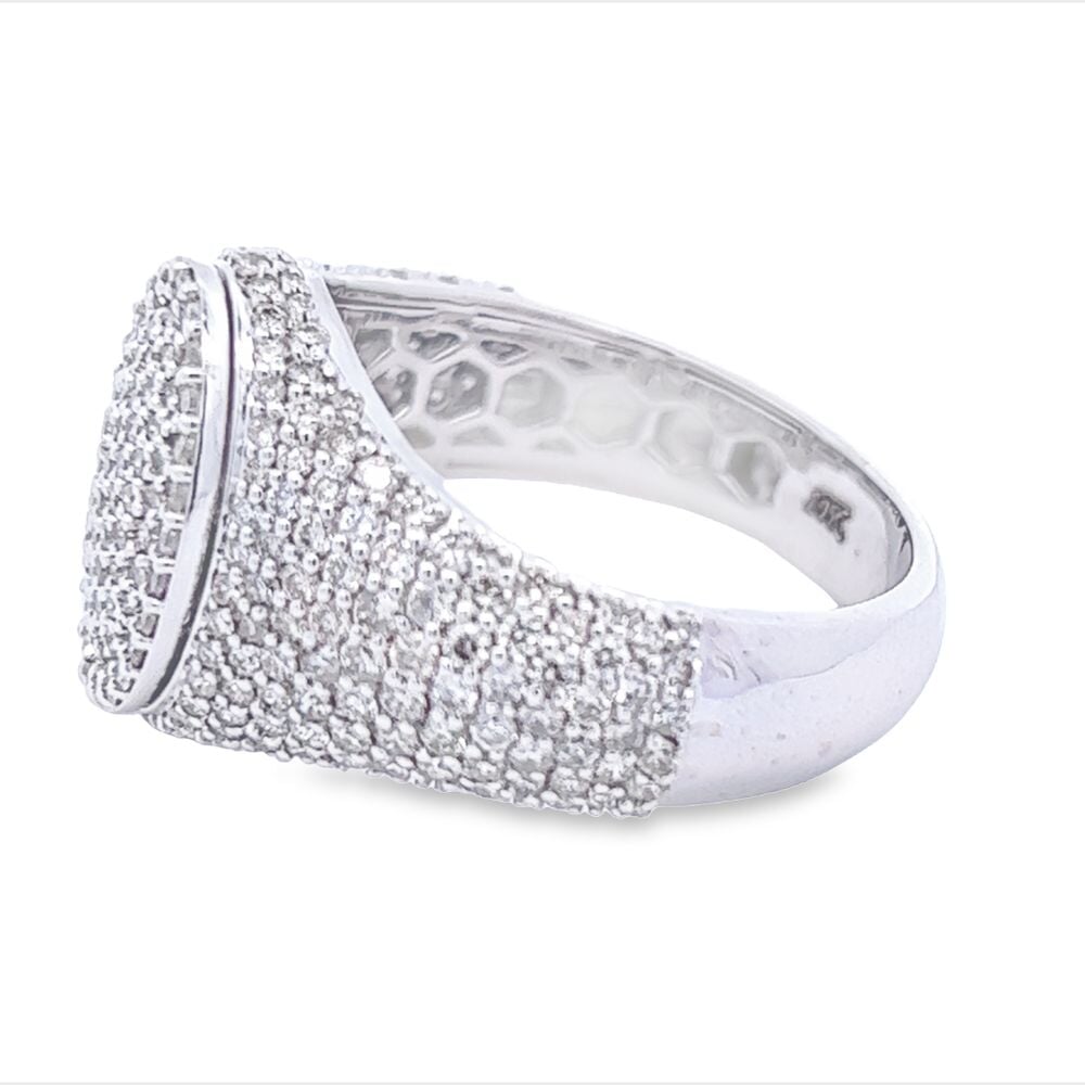 Oval Pave Diamond Ring 2.32cttw 10K Gold 10K Yellow Gold HipHopBling