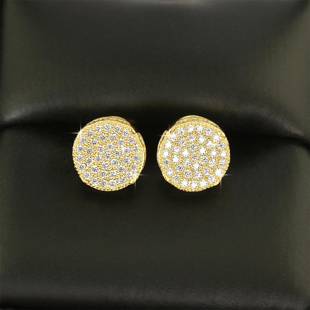 Pave Solitaire VVS Moissanite Earrings .925 Sterling Silver White Gold HipHopBling