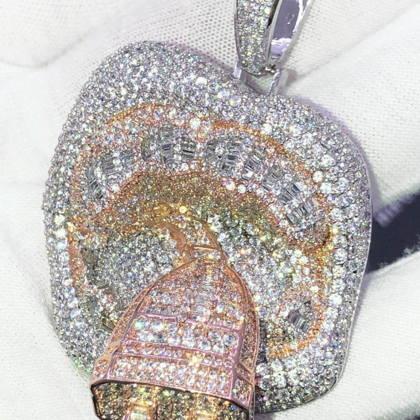 Plug Grillz Mouth CZ Hip Hop Bling Bling Pendant Rose Gold HipHopBling