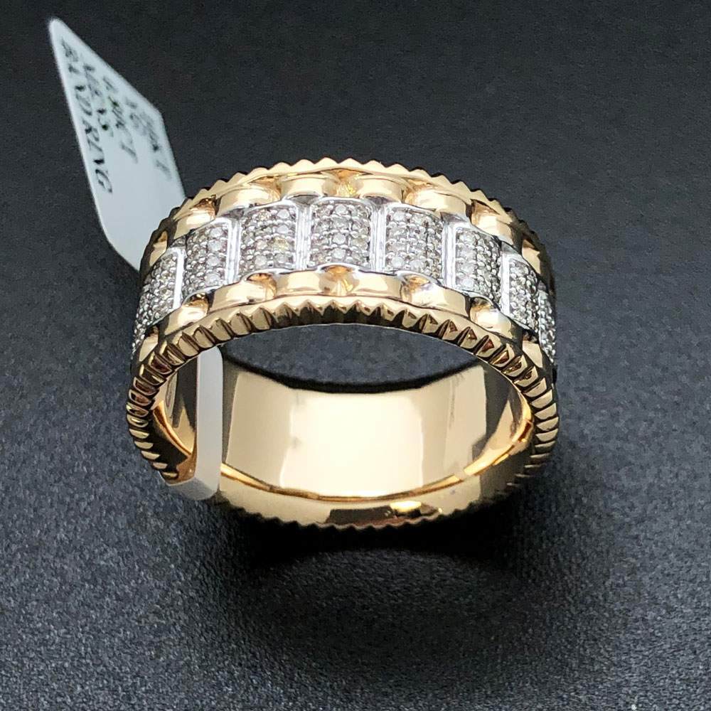 Pres Eternity Link .80cttw Diamond 10K Yellow Gold Ring HipHopBling